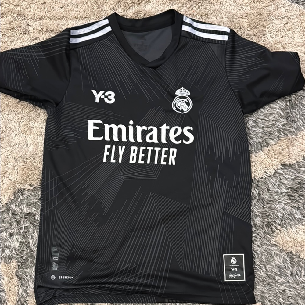 Mens Emirates Black Soccer Jersey Small